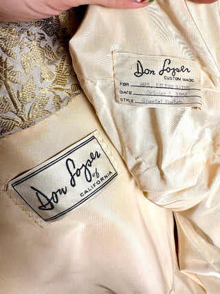 1954 Gold Thread Brocade Don Loper Swing Coat