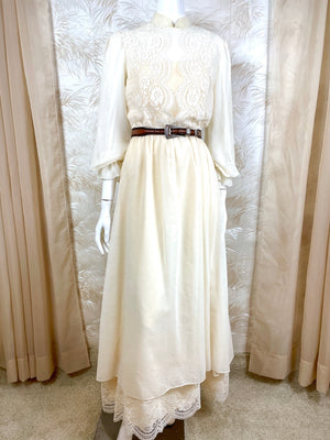 1970's Prairie Maxi Dress