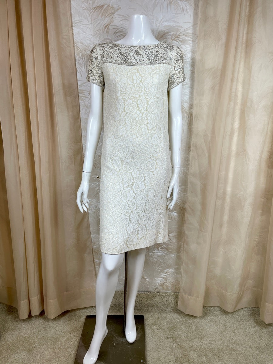 1960's Lace Mod Dress with Beaded Top