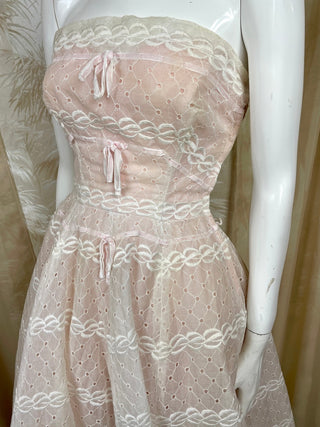 1950's Eyelet Organza Dress with Bows