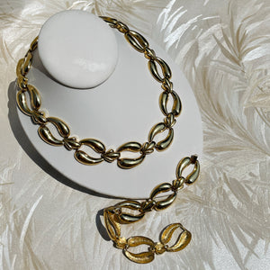 Gold Open Chain Necklace + Bracelet