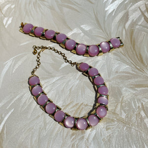 Violet Thermoset Caterpillar Necklace + Bracelet