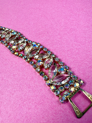 Glamorous Aurora & Clear Marquee Rhinestone Bracelet