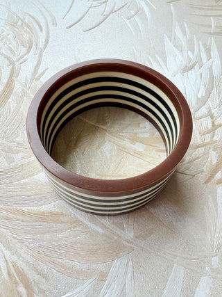 Black, White and Brown Plastic Bangle