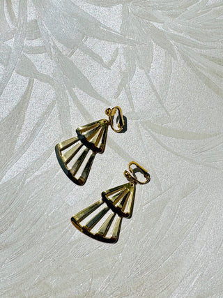 Gold Wavy Fan Earrings