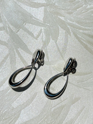 Shiny Silver Teardrop Earrings