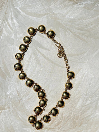 Gold Polished Pebbles Givenchy Collar Necklace