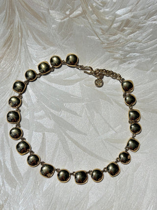 Gold Polished Pebbles Givenchy Collar Necklace