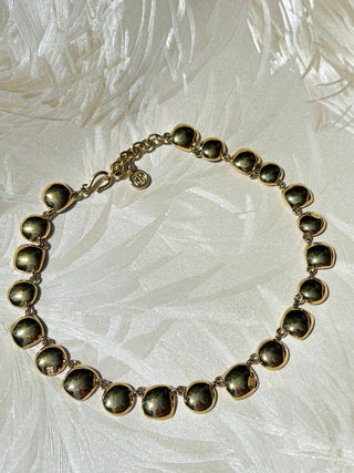 Gold Polished Pebbles Givenchy Collar Necklace