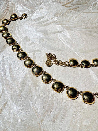 Gold Polished Pebbles Givenchy Collar Necklace
