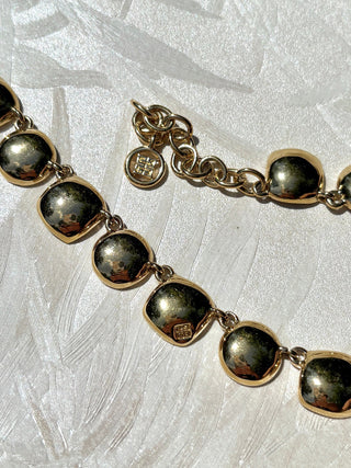 Gold Polished Pebbles Givenchy Collar Necklace