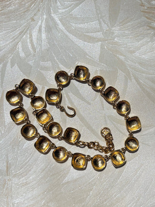 Gold Polished Pebbles Givenchy Collar Necklace