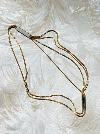 Gold Bars Draped Chain Necklace
