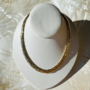 Gold Flattened Knot Chain Collar
