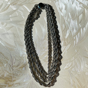 Silver Triple Twisted Chain Necklace