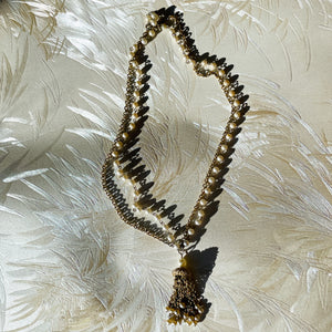 Gold & Pearl Tassel Necklace