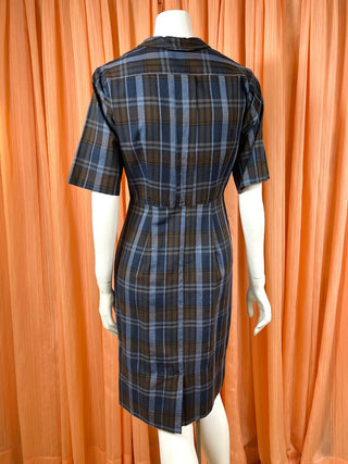 1950's Plaid Wiggle Dress