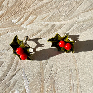 Christmas Holly Earrings