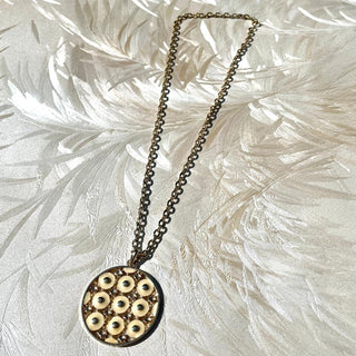 Gold Enamel Medallion Necklace