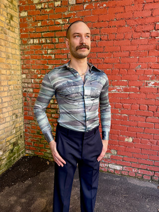 1970's Leaf Puddle Disco Shirt