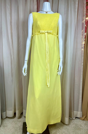 Full Picture of Bright Yellow Prom Gown