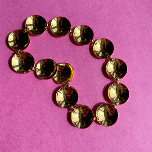 1960's Christian Dior Gold Medallion Necklace