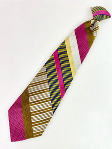 1970's Bright Stripe Clip-on Tie