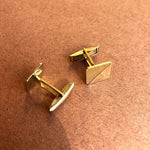 1960's Gold Triangle Cut Square Cufflinks