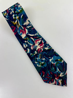 1980's Oleg Cassini Floral Abstract Tie