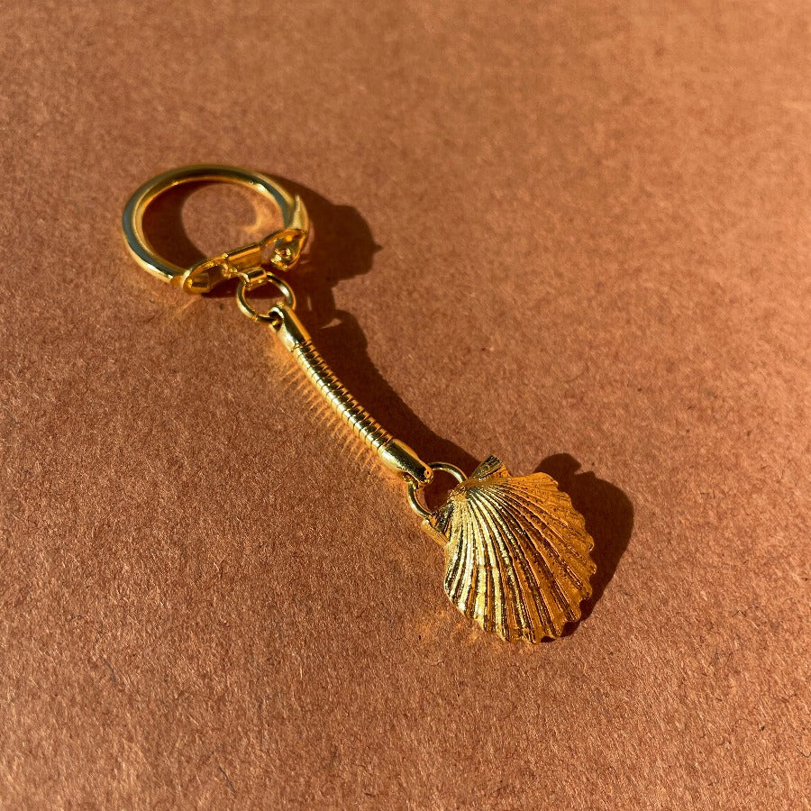Gold Seashell Keychain