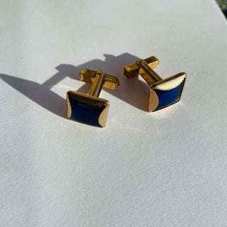 Square + Blue Glass Cufflinks