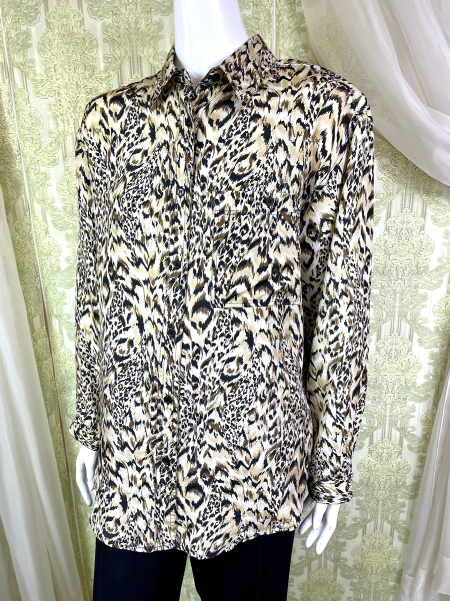 1980's Abstract Leopard Blouse