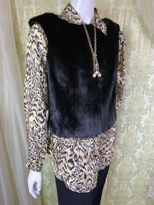 1980's Abstract Leopard Blouse