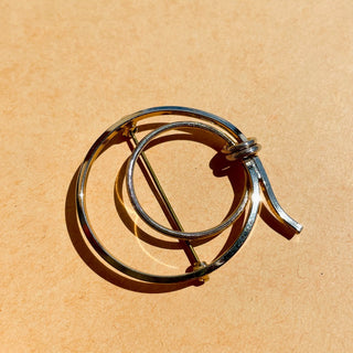 Coiled Silver Circle Brooch