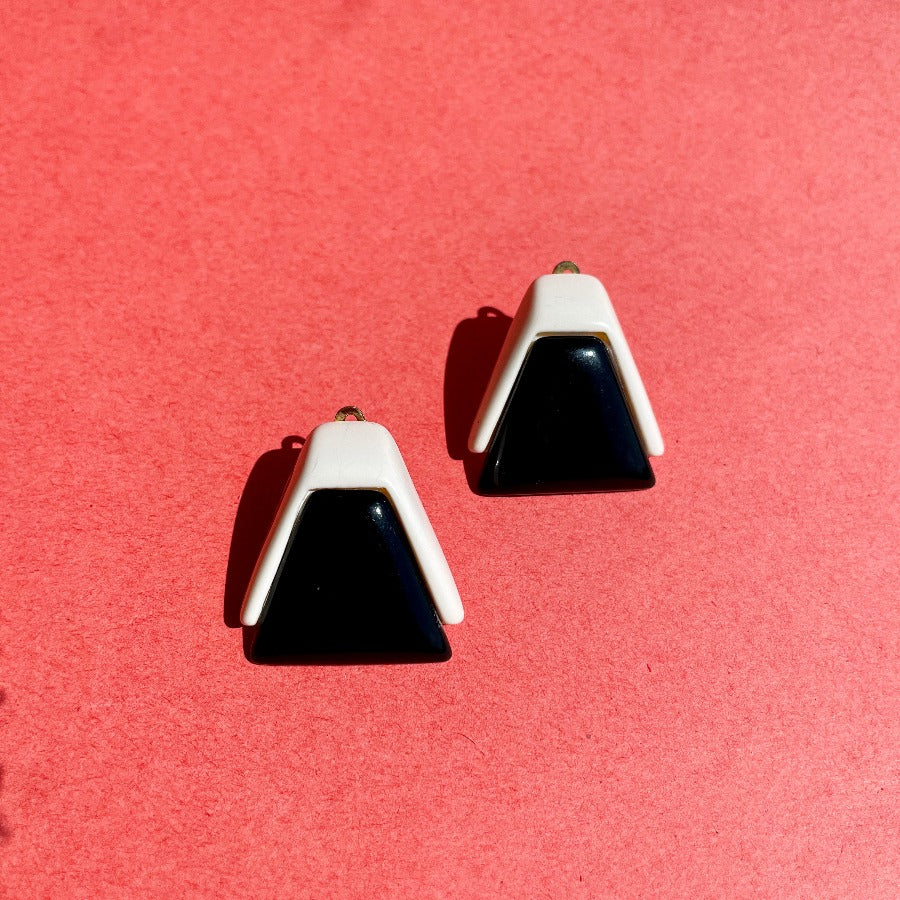 Black + White Trapezoid Earrings